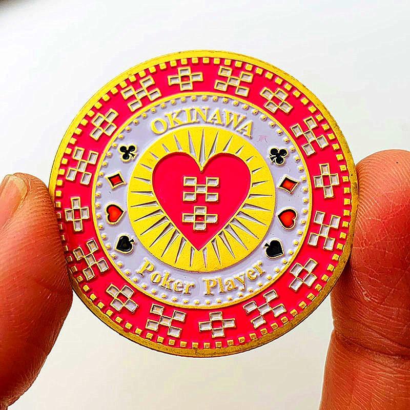 Love, gold-plated commemorative medal, ornament, heart-shaped gold coin, black peach red, chip coin, commemorative coin