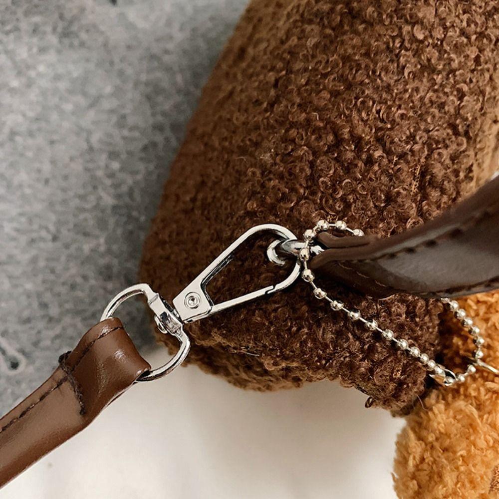 Korean Style Plush Bear Crossbody Bag Cartoon Cute Cookie Handbag Mini Message Bag  Girls