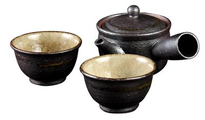 Yamasho Pottery Shigaraki Ware Sumi-iro Two-Person Tea Set Sum-3
