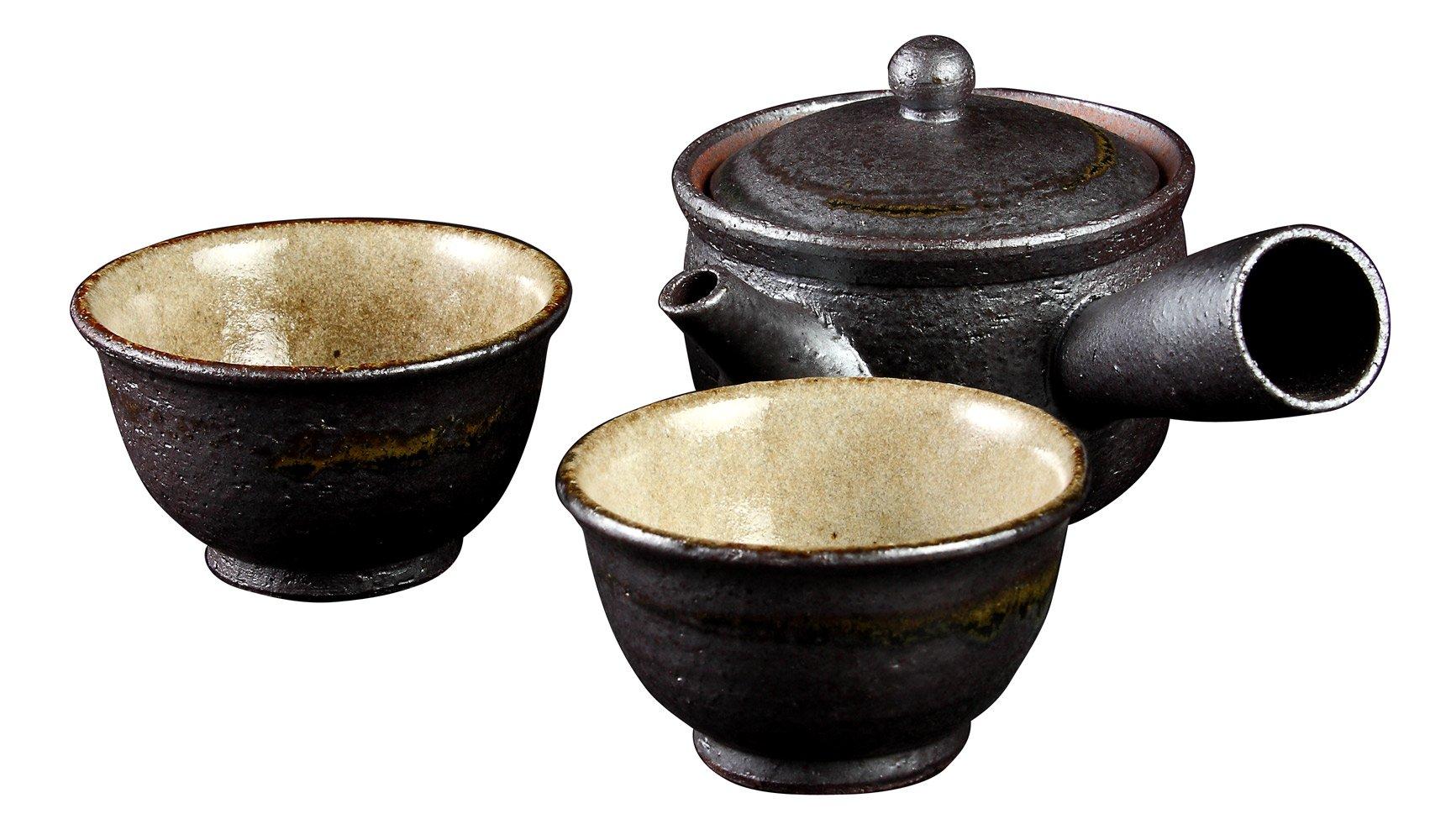 

Yamasho Pottery Shigaraki Ware Sumi-iro Two-Person Tea Set Sum-3