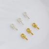 14K Gold Plated Colorfast Sheep’s Eye Needle for 3mm Half-Hole Pearl DIY Tray Cap
