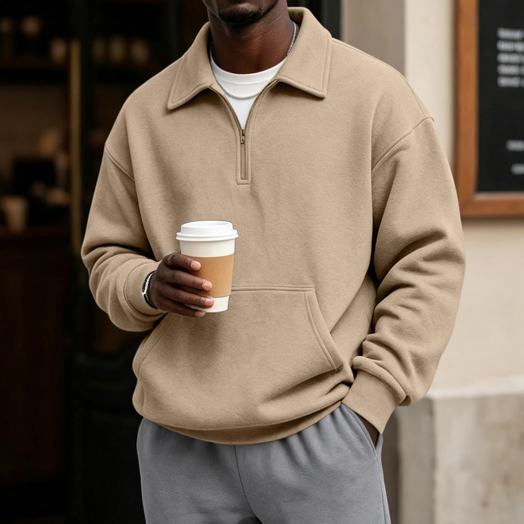 Men's Casual Hooded Sweatshirt with Multiple Pockets Long Sleeve Athletic Pullover