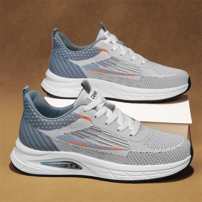 

Breathable Flyknit Dad Shoes Trendy Color Blocked Low Cut Lace Casual Running Sports Men s 39