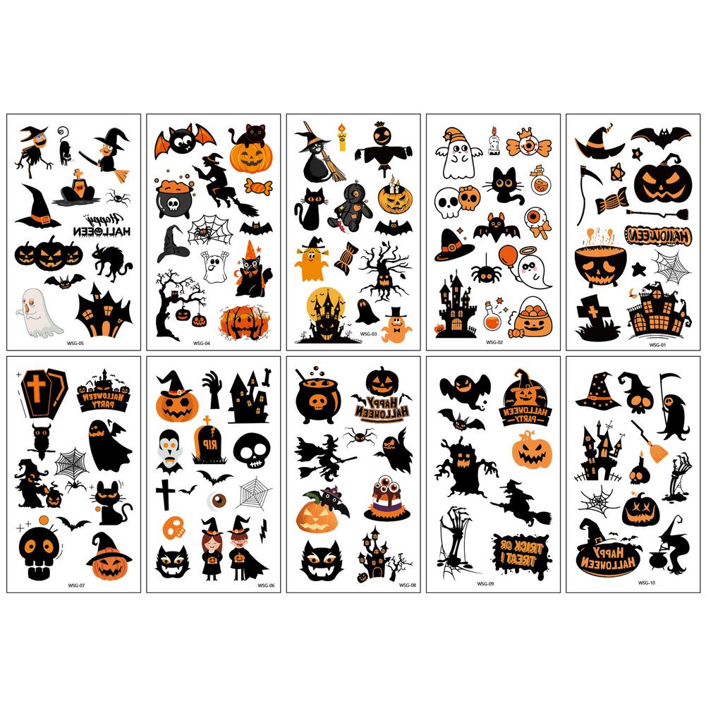 Für Kinder und Erwachsene Tattoos Wasserdicht für Partydekorationen Halloween Temporäre Tattoos Sicher Sanft zur Haut