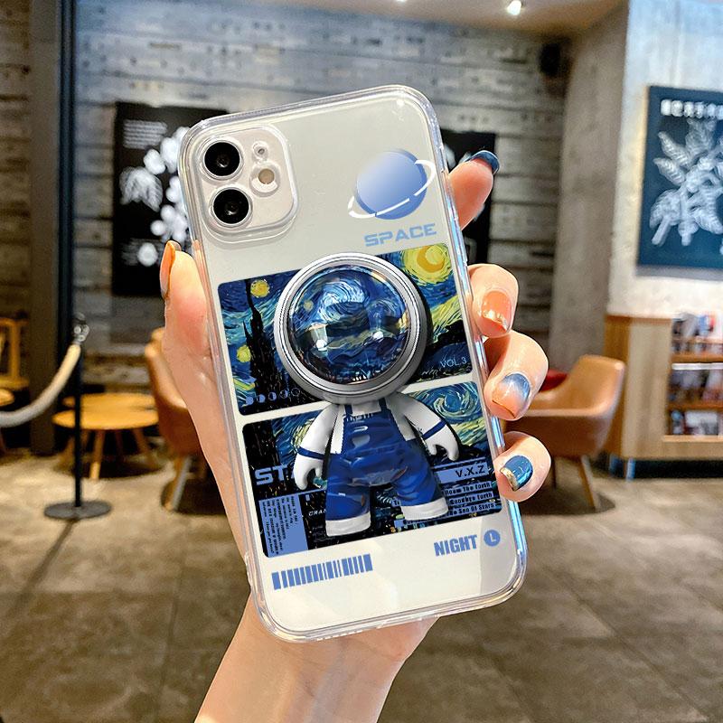 Przezroczyste etui do Apple iPhone 14 11 13 12 Pro 7 8 Plus XR X XS Max 6 6S 13Pro Silikonowe etui na telefon Mechaniczny astronauta Kosmos