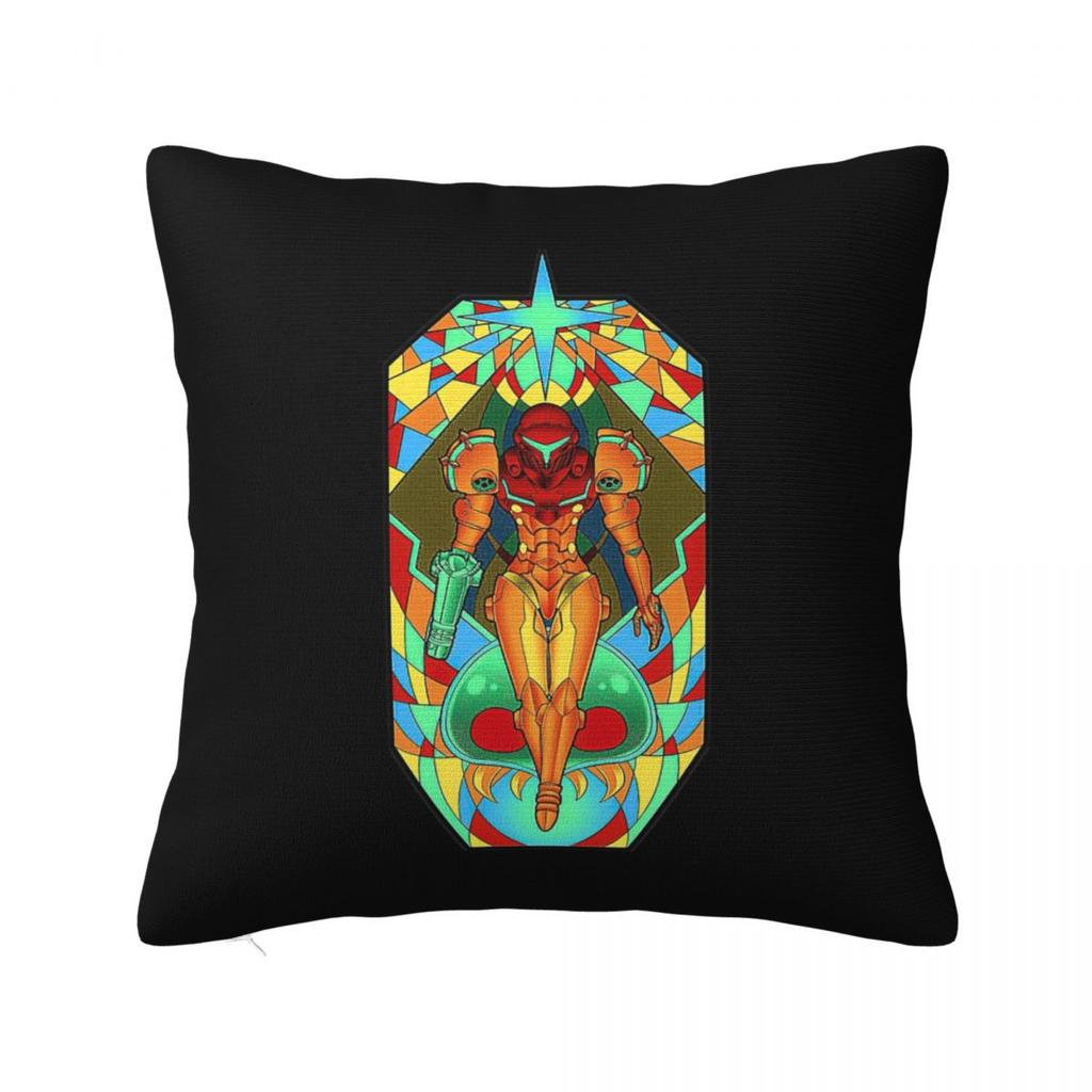 Metroid Samus Aran Square Pillowcase Cushion Cover Pillow Case Throw Pillow Cover for Home Sofa Living Room