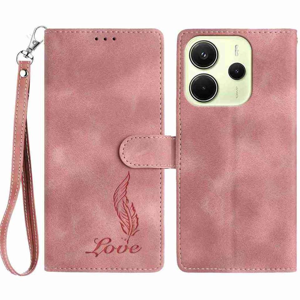 Quill Pen Embossed Pattern Flip Card Design Wallet Case for Redmi Note 14/Note 12/13C/14C/Xiaomi 14T,Xiaomi 11T,13 Lite,Mi 11 Lite,Poco X6...(8-Color)