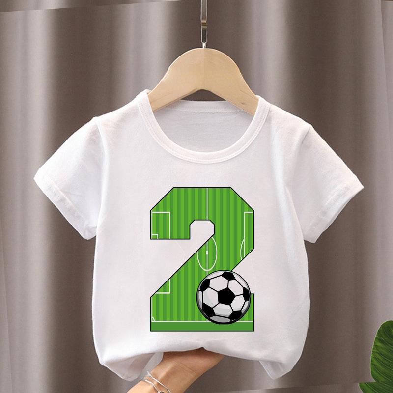 Summer New Boys Girls Football T Shirts Birthday Shirt 1-12 Years Boy Soccer Sport T-Shirt For Kids Birthday Gift Tshirt Tops