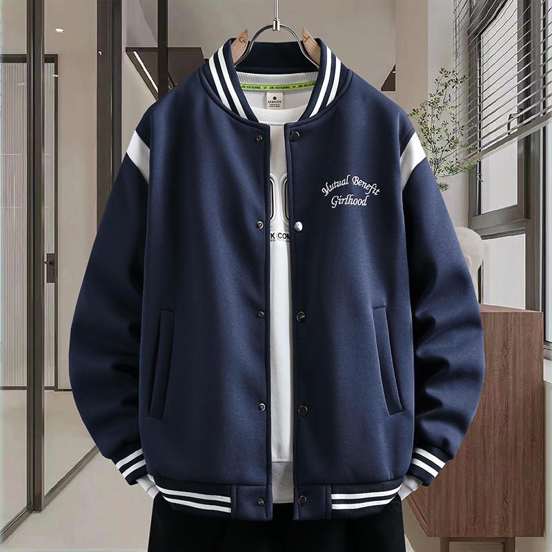 

Winter Youth Trendy Embroidered Baseball Jacket Coat 2XL Темно-синій
