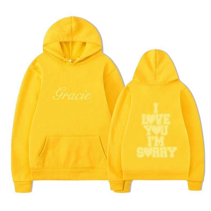 I Love You I'm Sorry Letter Printing Hoodies Men's and Women's Harajuku Pullover Street Wear Unisex Autumn Winter Sweater