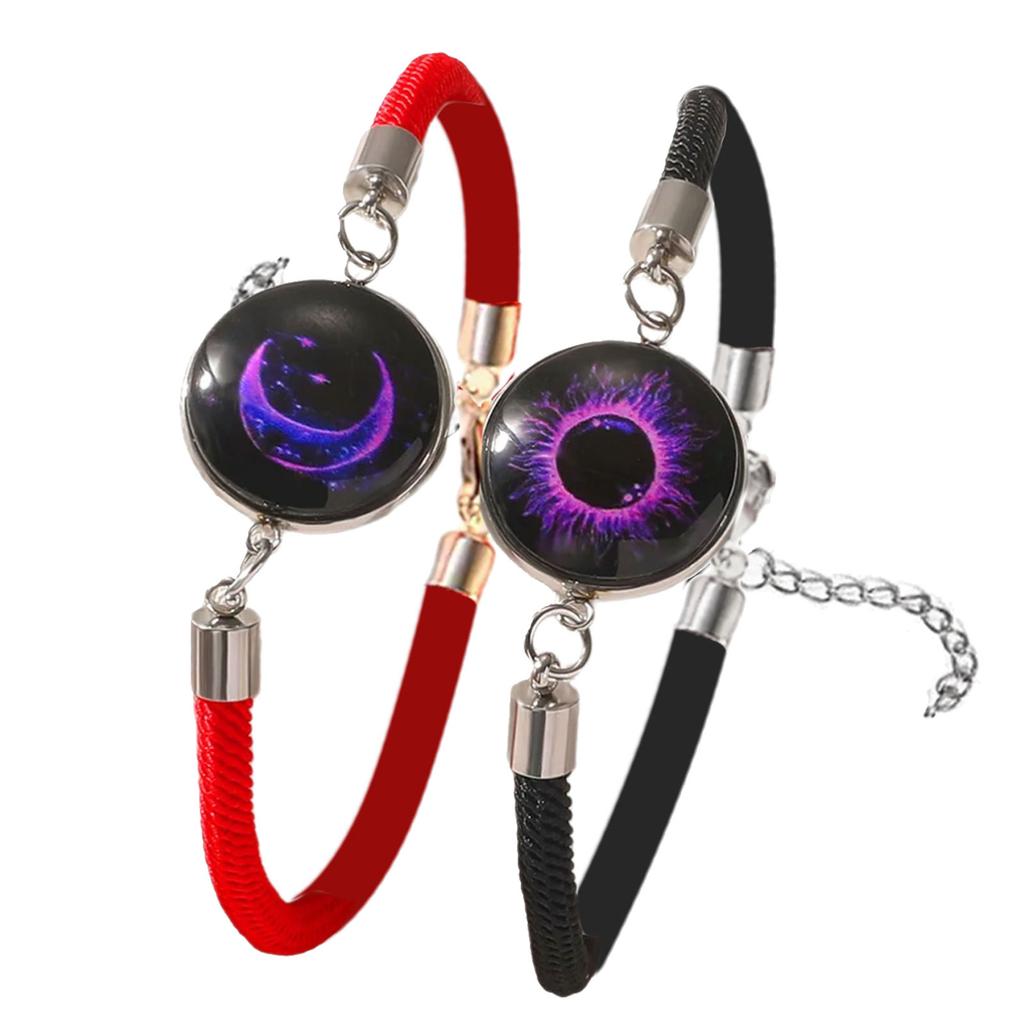 1 Para Unikalny Wzór Świecąca Bransoletka Miękkie Skórzane Opaski na Nadgarstek Opaski na Imprezę Bransoletki z Zawieszkami Prezent dla Pary