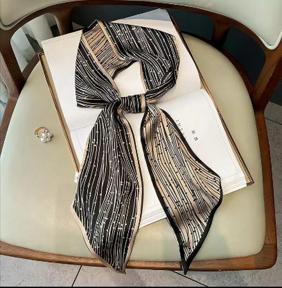 Classic Silk Feel Diagonal Scarf: Versatile Imitation Silk Neckerchief for Spring & Autumn