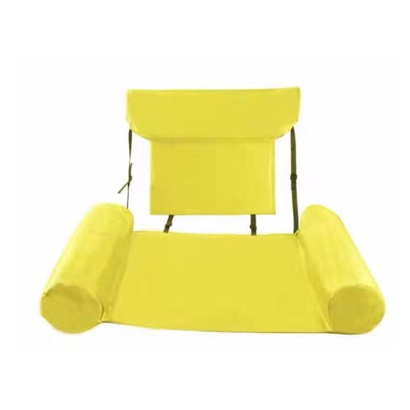 Inflatable Floating Lounger with Hammock and Foldable Backrest Without Foam Backrest