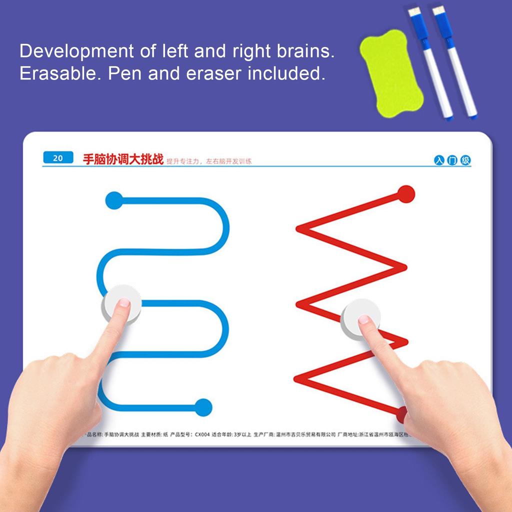 Brain Training Card Game 10-pieces Brain Training Memory Card Game Hand-Brain Coordination Card Fine Motor Skills Left & Right