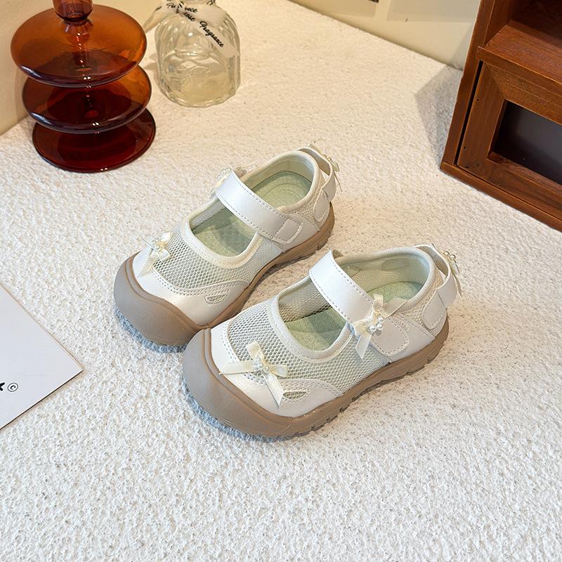 Girls Summer Closed-Toe Sandals2026New children s ballet-style mesh shoes, summer style princess shoes for girls, suitable for young children 23 бежевый