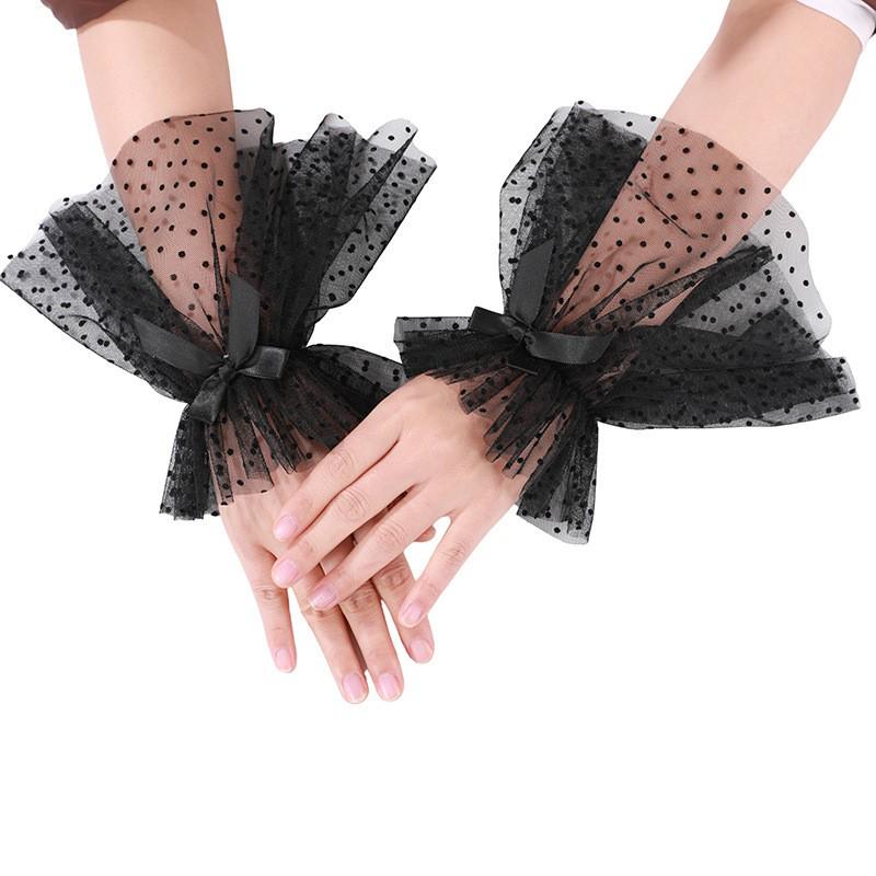 Elegant Beaded Pearl Mesh Sun Protection Sleeve for Wedding Dress