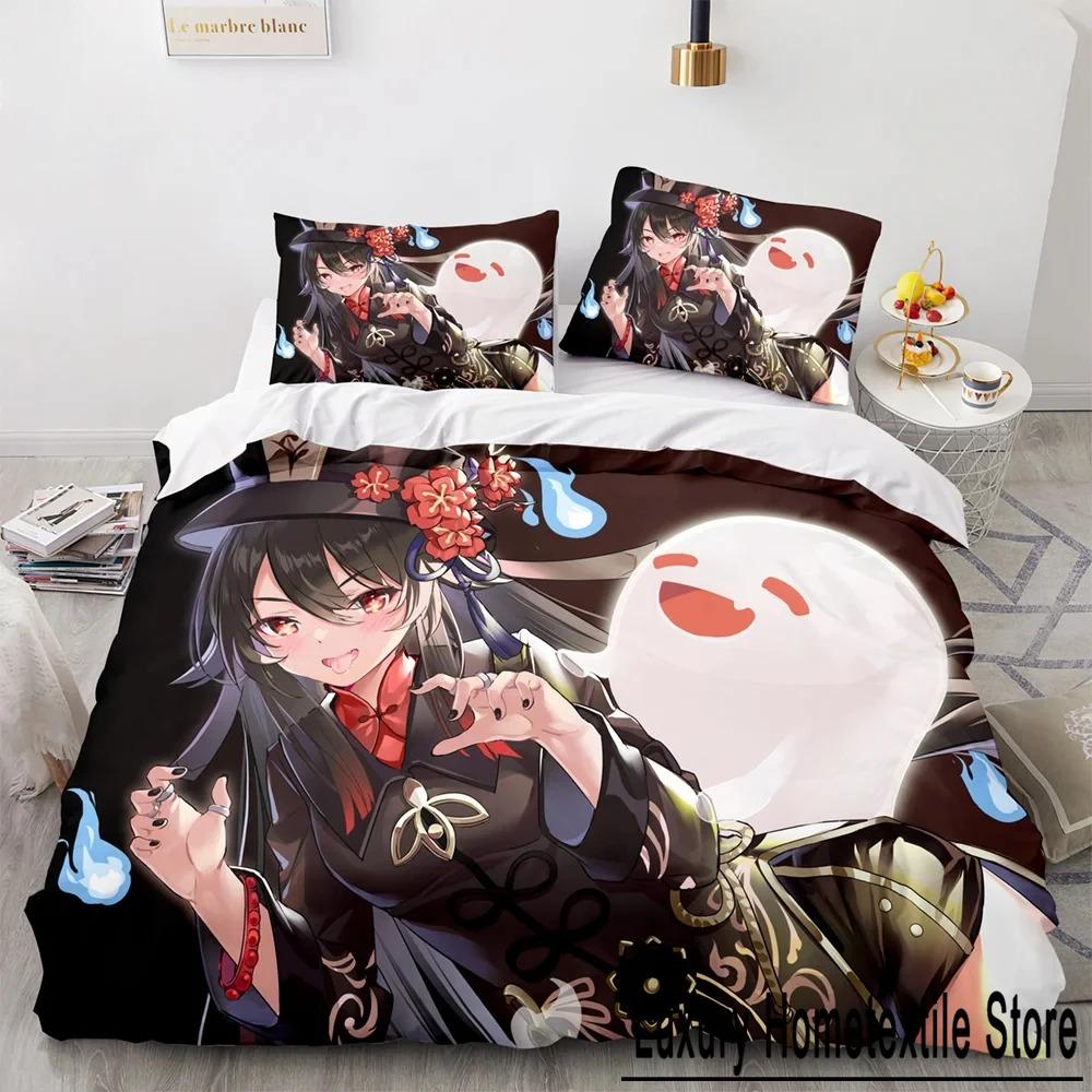 

Genshin Impact 3D Print Bedding Set Soft Duvet Cover Queen King Size Game Theme Home Textile for Girl Kids Room Decor 70x133cm 2pcs