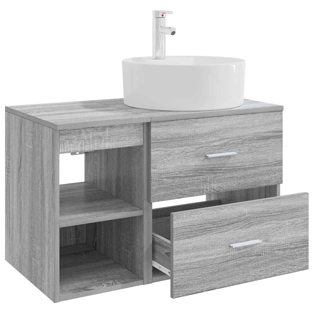 Bathroom Furniture Set 2 pcs Grey Sonoma Particleboard