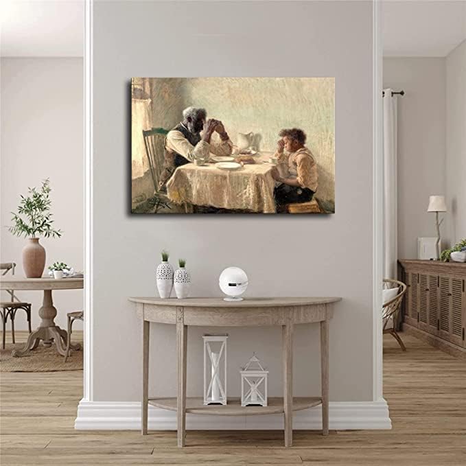 

The Thankful Poor by Henry Ossawa Tanner Poster Wall Art Painting Canvas Wall Decor Modern Family Home Aesthetic Decor Bedroom Living Room Background 08×12inch-No Framed