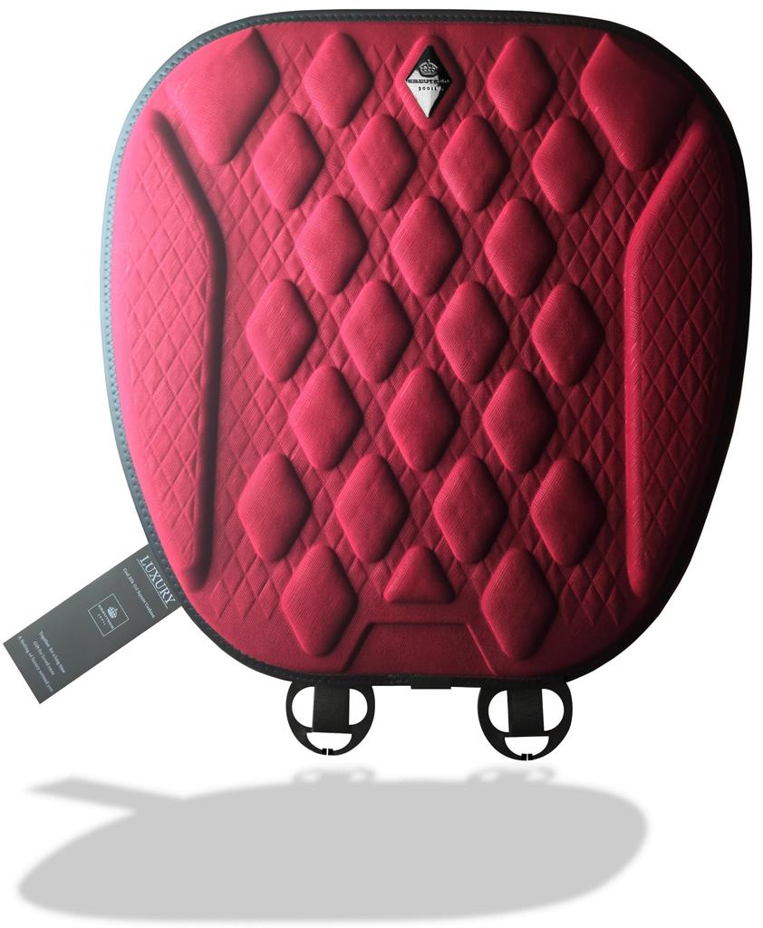 Gel Cushion Cushion Car Seat Cushion Cool Silk Square Chair Office Gaming Thin Fixed Ring Included [KREUTZER30011] (Red)
