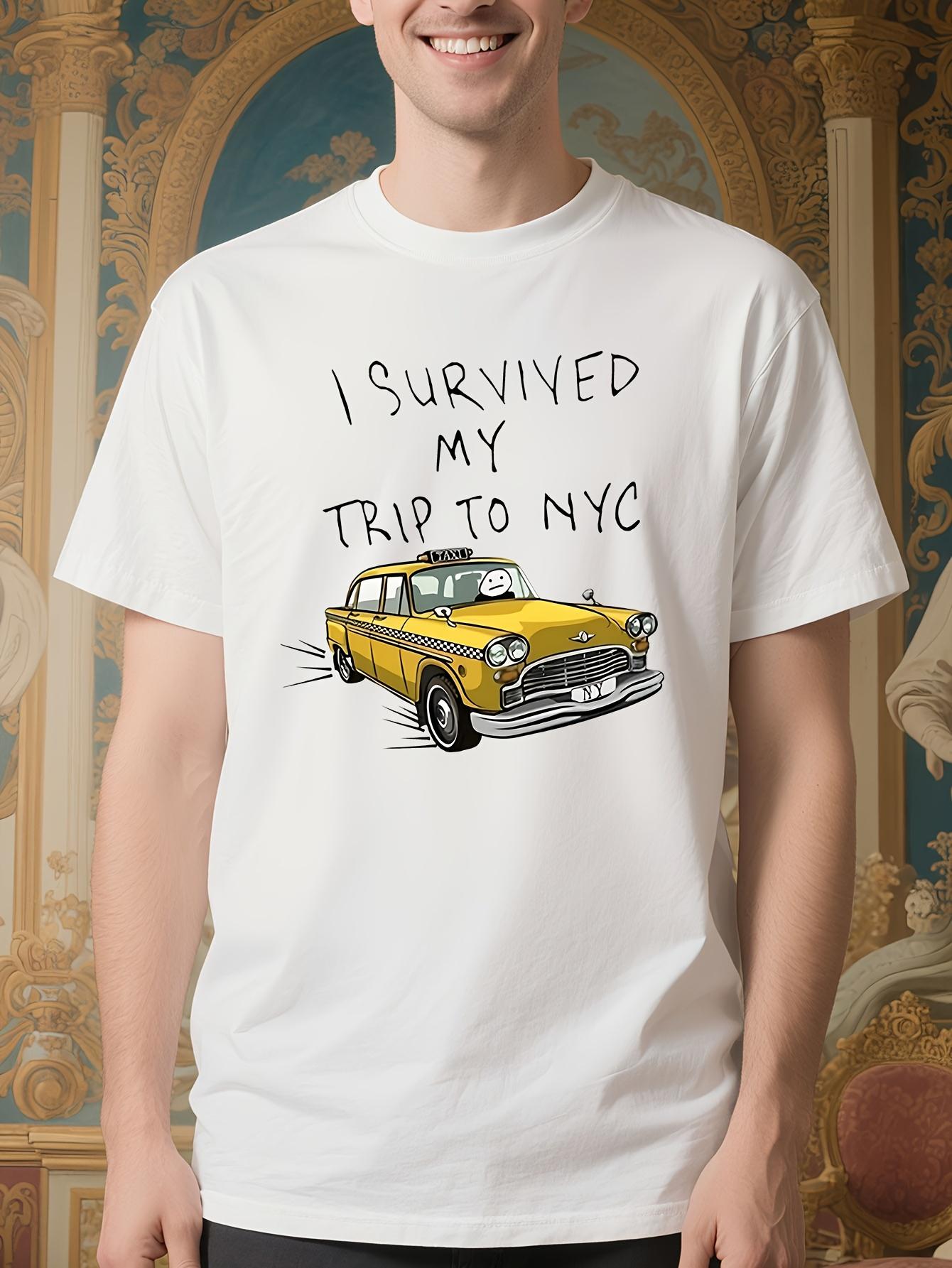 Funny I Survived My Trip to NYC Vintage Taxi Graphic Tshi... L