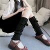 Winter Long Knit Foot Cover Crochet Leg Warmers Leggings Warm Solid Color Braided Striped Knee High Socks for Women