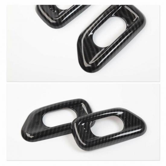 for Jeep Wrangler JK 11-17 Door Lock Switch Button Cover Trim Bezel Carbon Fiber