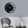 Wall Clock Acrylic Transparent Hollow Mute Non-Tick Decorative Clock (No Battery) for Living Room Bedroom