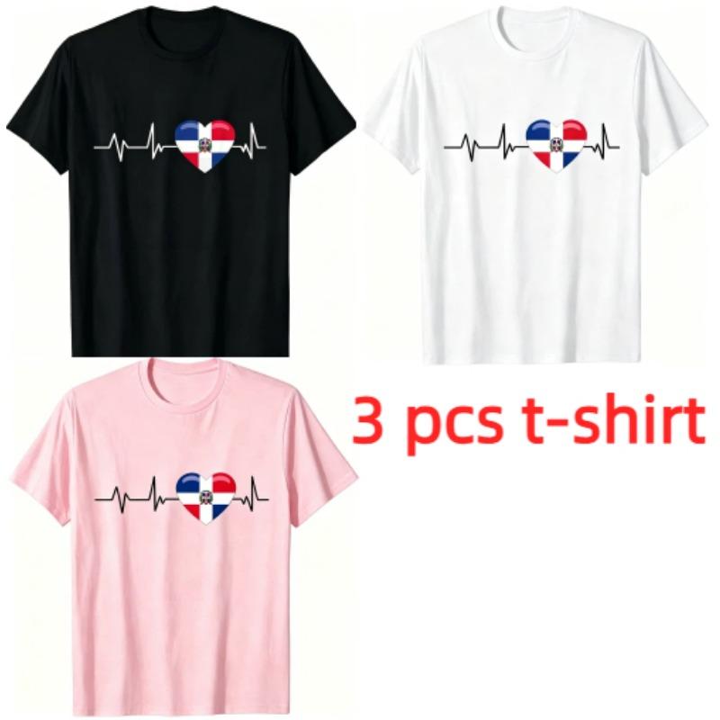 Fun ECG Lines Pattern Print Men's T-shirt Summer Men's and Women's Casual Fashion Tops Men's Short Sleeve T-shirt Oversize Clothing