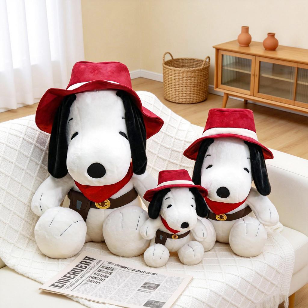 Denim Snoopy Plüschtier mit PP-Baumwollfüllung für Geburtstagsgeschenk und Schlafkissen