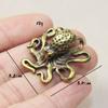 Brass Octopus Figurine Vintage Scratch-Proof Paperweight Desk Tea Pet Coloring Small Storage Rotatable Home Decor Crafts Lucky