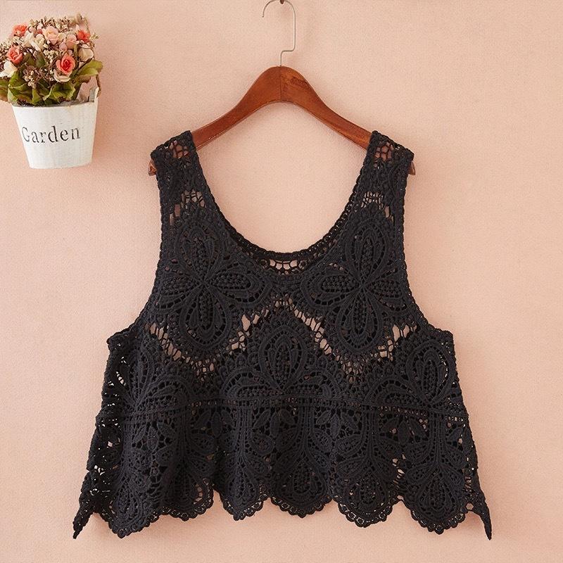 Z2005 Spring and Autumn Series Temperament Lace Embroidery, Vest Wear Foreign Style Loose and Thin Stacked Cotton Thread Vest