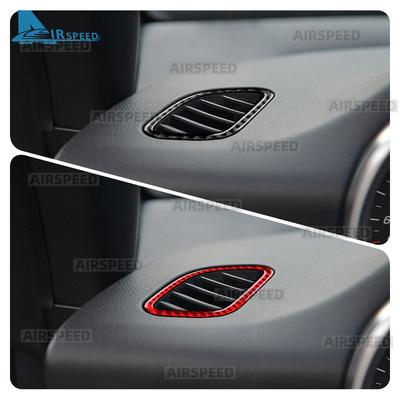 For Mercedes Benz SLK R172 2011-2016 SLC 2016- Car Dashboard Side Air Vents Panel Real Soft Carbon Fiber Trim Sticker