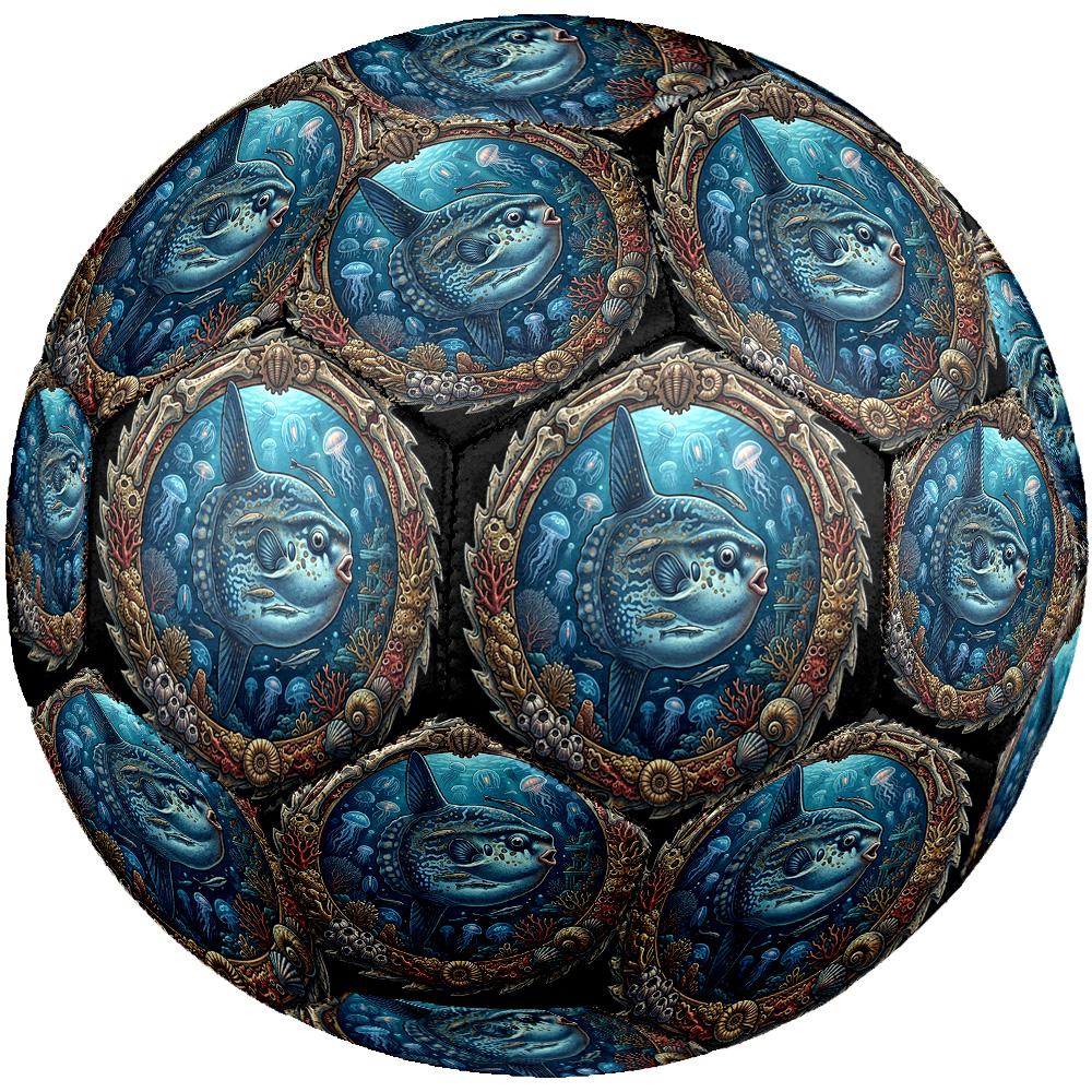 Oceanic Marine Life Emblem Round Football Size 5 Adult Ball Suitable for Training Matches and Outdoor Team. разноцветный