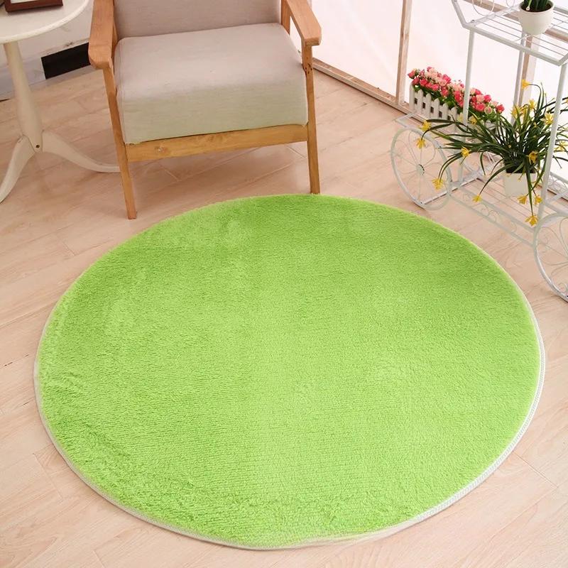 Thick Silk Carpet Floor Mat Fluffy Tender Comfortable Solid Simple Daily Living Room Bedroom Round Skin-friendly Household Ins