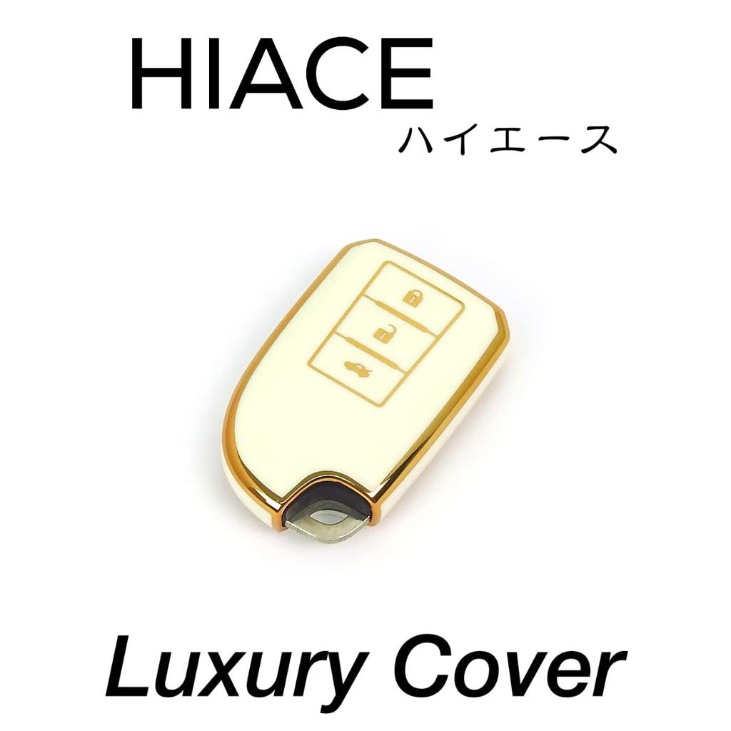 Provare TOYOTA Hiace Porte Spade Smart Key Case Cover 3 Buttons (White Gold)