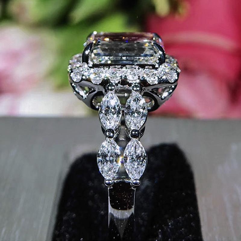 Huitan Rings for Women Brilliant Cubic Zirconia Wedding Engagement Female Accessories Fancy Proposal Ring Gift Trendy Jewelry