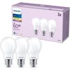 Ampoule LED - PHILIPS - Classic - 60 W - A60 E27 - Blanc chaud - Non dimmable x 3