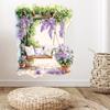 Romantic Purple Floral Swing Wall Sticker Self-Adhesive Removable Living Room Bedroom Balcony Hallway Home Decor Art
