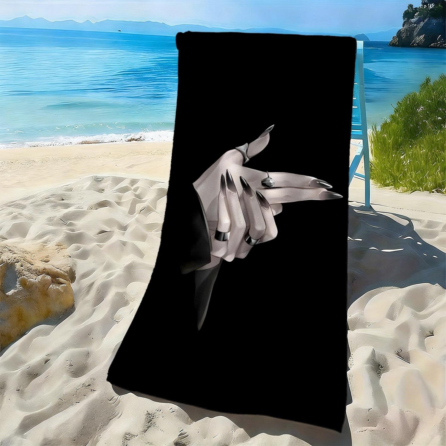 

Dark Style Gesture Theme polyester microfiber beach towel is highly absorbent, suitable for swimming and beach outings W40*H60(CM)
