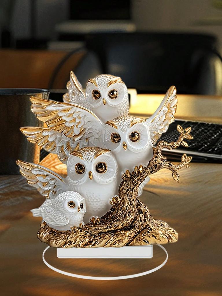 1 Eulenfamilien-Ornament, Sammlerstück im Anime-Stil, Heimdekoration, Bürodekoration, perfekt als Geschenk und Dekoration!
