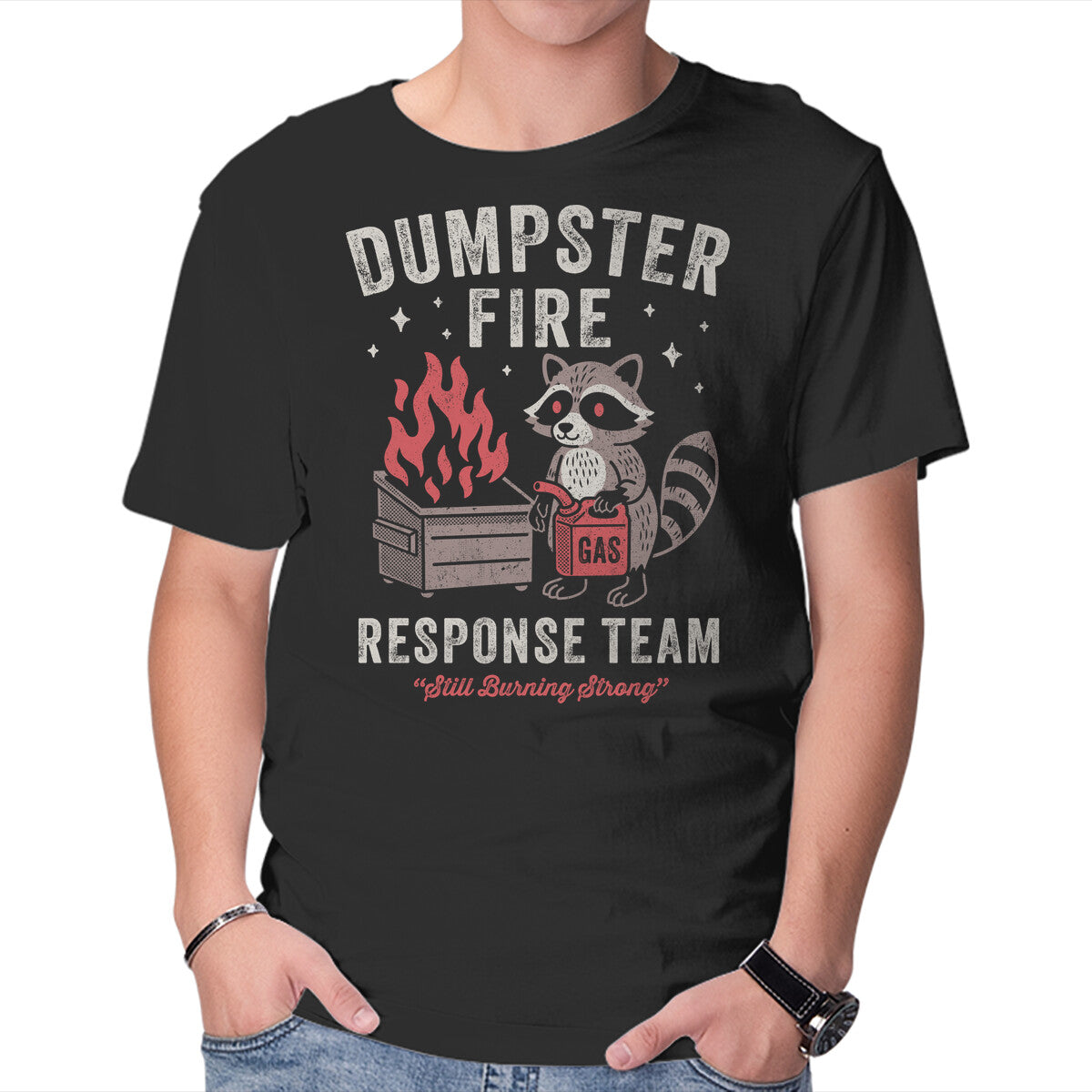 Unisex Crew Neck T-Shirt Dumpster Fire Response Team Graphic Short Sleeve Casual Tee XS