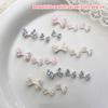 20Pcs Checkered Bows Resin Nail Charms Plaid Bows Ties Nail Art Decorations DIY Nail Designs