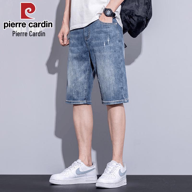 Pierre Cardin Men s Lightweight Loose Straight Fit Denim Bermuda Shorts 32