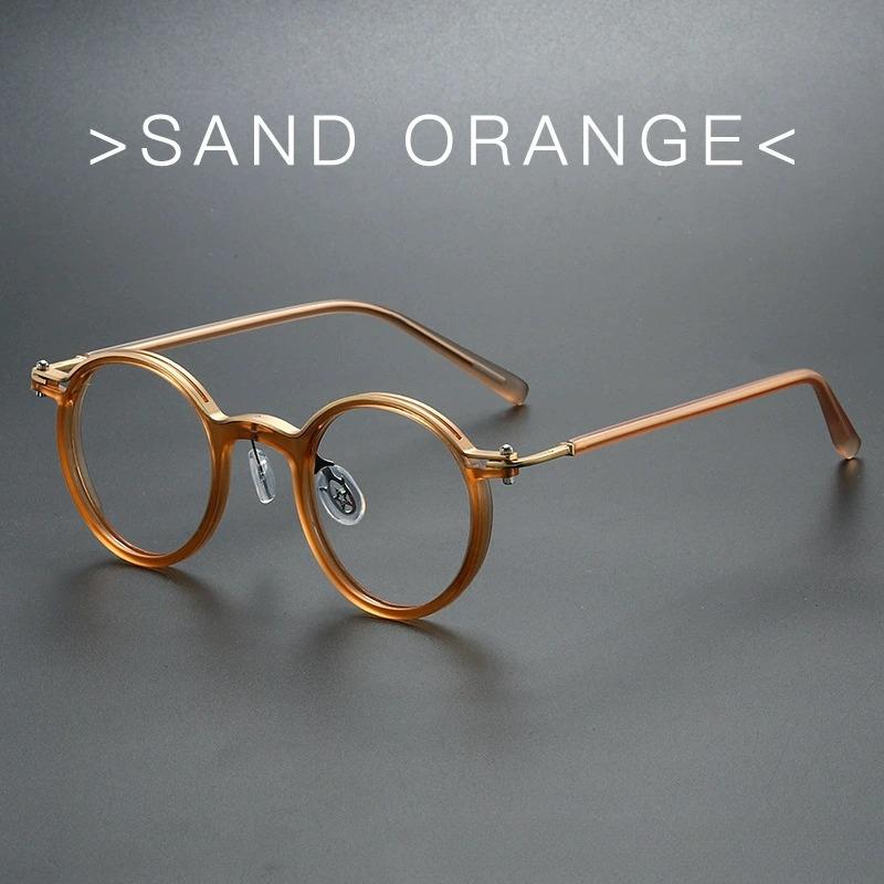 

Metal Punk Retro Round-framed Reading Glasses for Women and Men Fashionable Anti-blue Light Eyeglasses Protect Eyes 0 To +4.0 +4 помаранчевий/пісочний