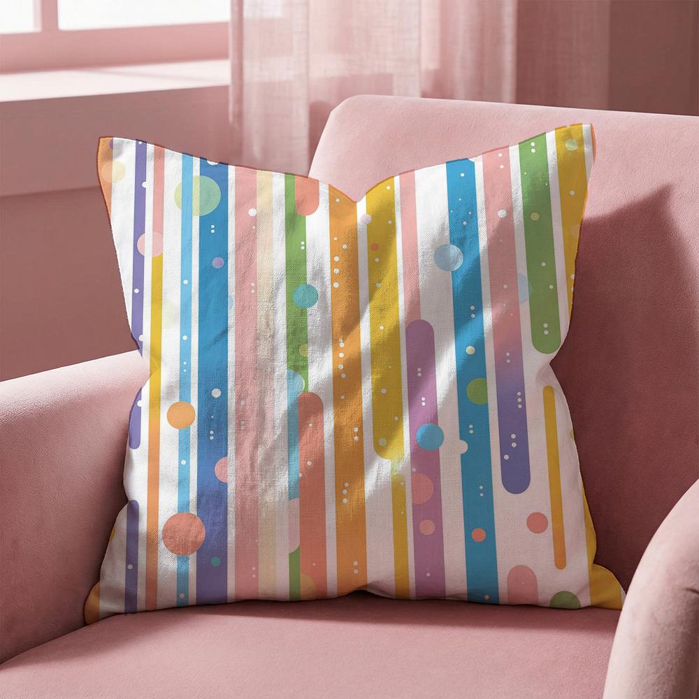 Classic Striped Cushion Cover Multi-Scene Pillow Cover for Home & Car - Reversible, Soft & Durable for Daily Use