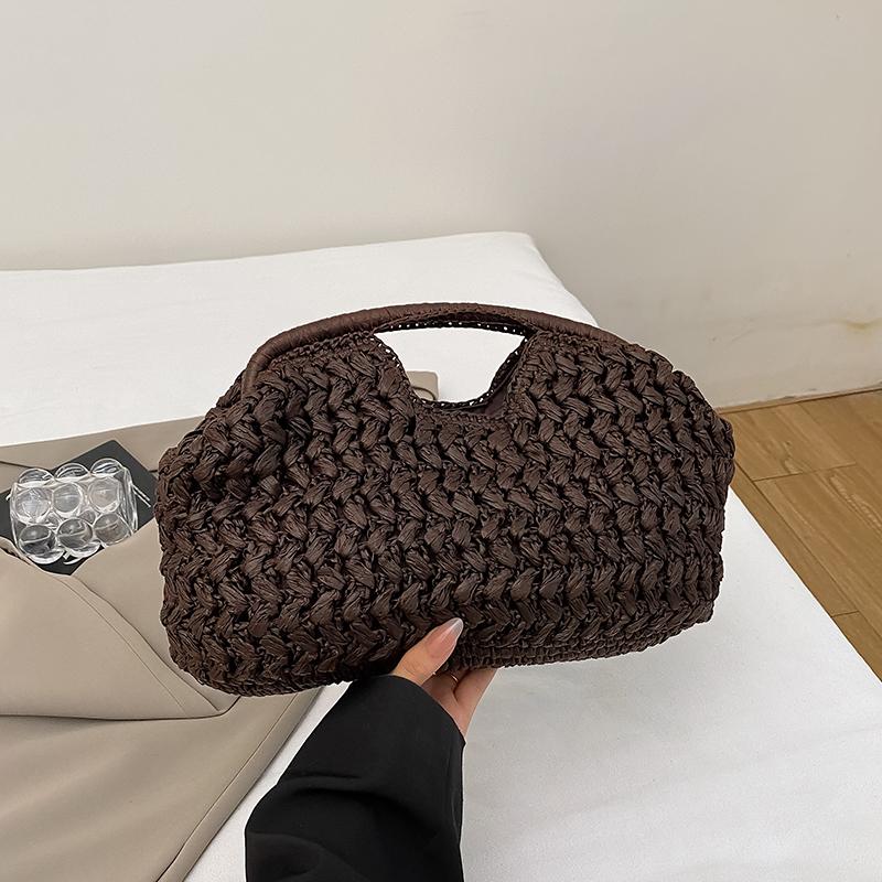 

Summer Beach Clutch Bag for Women Woven Crochet Handbags Purses Knitting Clutch Ruched Cute Cloud Casual Colorblock Bag Hobo 50cm))