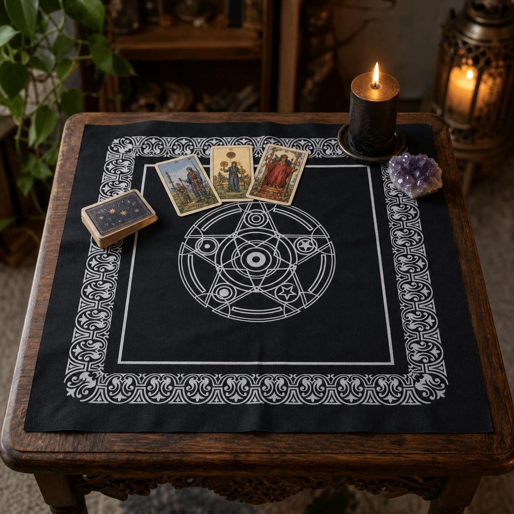 Altar Setup Board Game Mat Black White Tarot Table Cloth New Decorative Tablecloth Tarot Reading