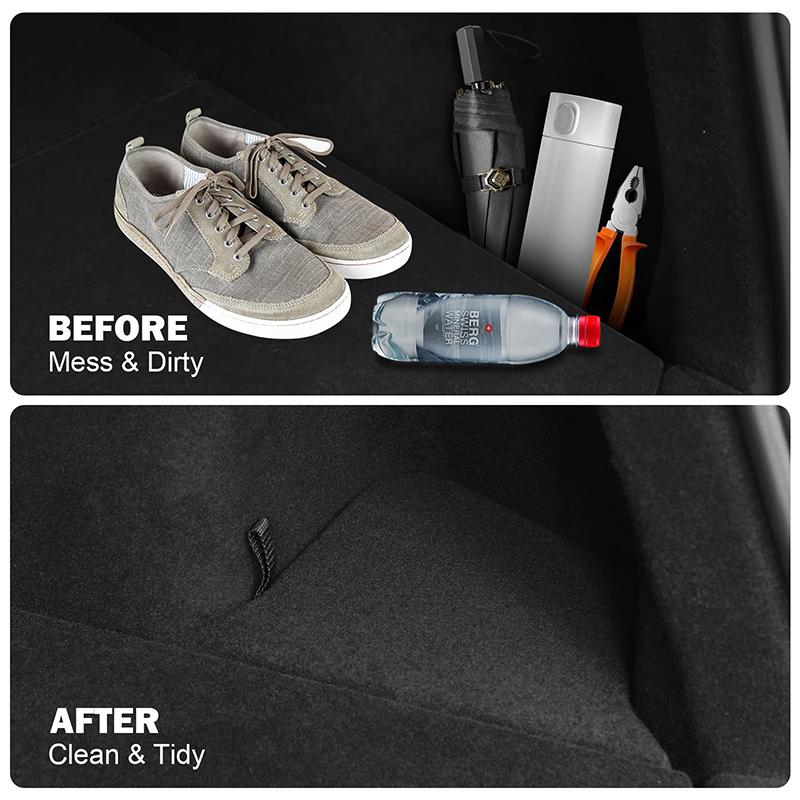 4Pcs For  Model Y Juniper Trunk Organizer Side Storage Box Boot Organizer Flocked Tpe Mat Anti-Dirty Car Travel Accessories