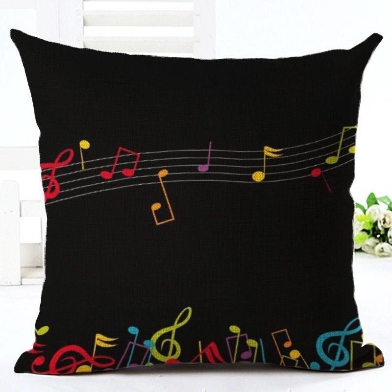 

Music Symbol Draft Cotton Linen Throw Pillow Case Sofa Cushion Cover Decor Home 8#